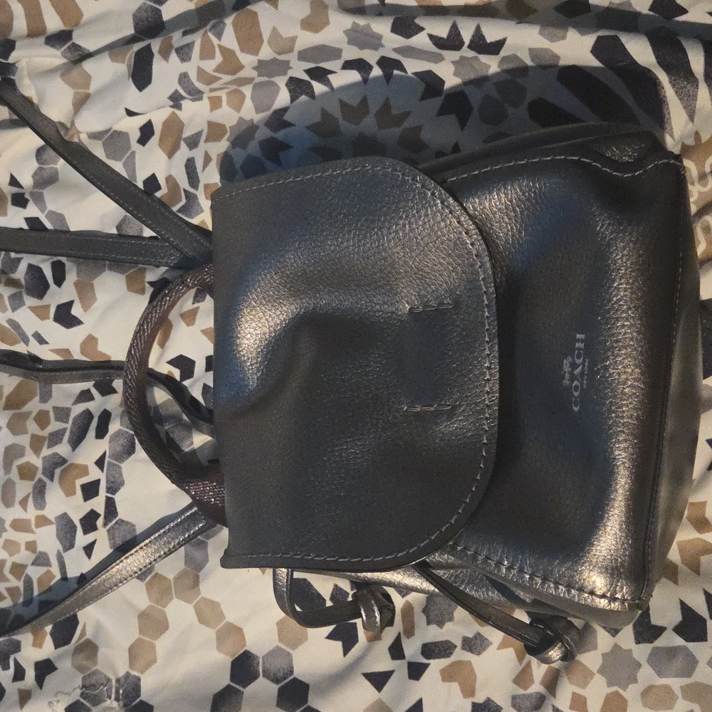 Silver Coach Mini Backpack/ Bag